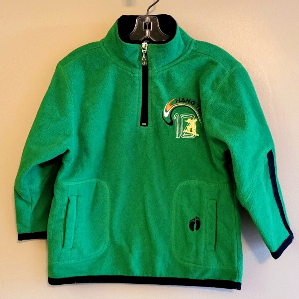 Hang Ten green pullover embrodiered fleece sweater